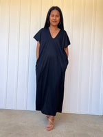 Alisa Petite Cotton Kaftan in Black - Mala Handworks