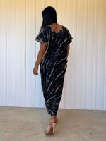 Mala Handworks Alisa Petite Cotton Kaftan in Black Tie Dye