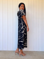 Mala Handworks Alisa Petite Cotton Kaftan in Black Tie Dye
