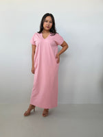 Mala Handworks Alisa Petite Cotton Kaftan in Bubblegum
