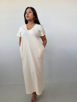 Mala Handworks Alisa Petite Cotton Kaftan in Cream