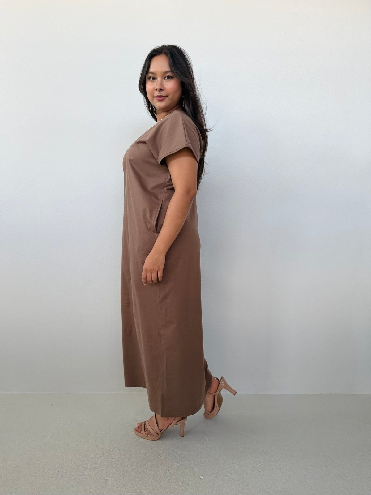 Mala Handworks Alisa Petite Cotton Kaftan in Mocha
