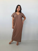 Mala Handworks Alisa Petite Cotton Kaftan in Mocha