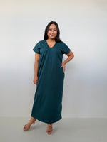 Mala Handworks Alisa Petite Cotton Kaftan in Petrol