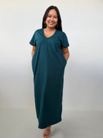 Mala Handworks Alisa Petite Cotton Kaftan in Petrol