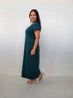 Mala Handworks Alisa Petite Cotton Kaftan in Petrol