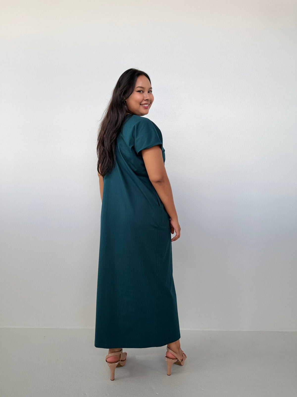 Mala Handworks Alisa Petite Cotton Kaftan in Petrol