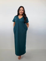 Mala Handworks Alisa Petite Cotton Kaftan in Petrol