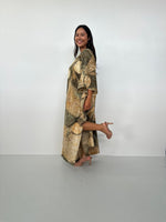 Amina Hand - Painted Kaftan with Natural Dye - Mala Handworks