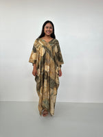 Amina Hand - Painted Kaftan with Natural Dye - Mala Handworks