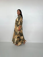 Amina Hand - Painted Kaftan with Natural Dye - Mala Handworks
