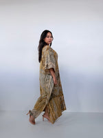 Amina Hand-Painted Kaftan - Yellow & Tan Natural Colors-AM-16-52-Mala Handworks