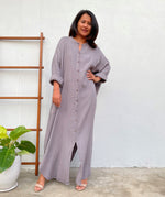 MALA handworks Aura Double Gauze Cotton Shirt Dress in Light Gray