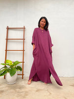 MALA handworks Aura Double Gauze Cotton Shirt Dress in Purple