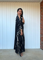 MALA handworks Bella Midi Kaftan in Black and off White with front Button