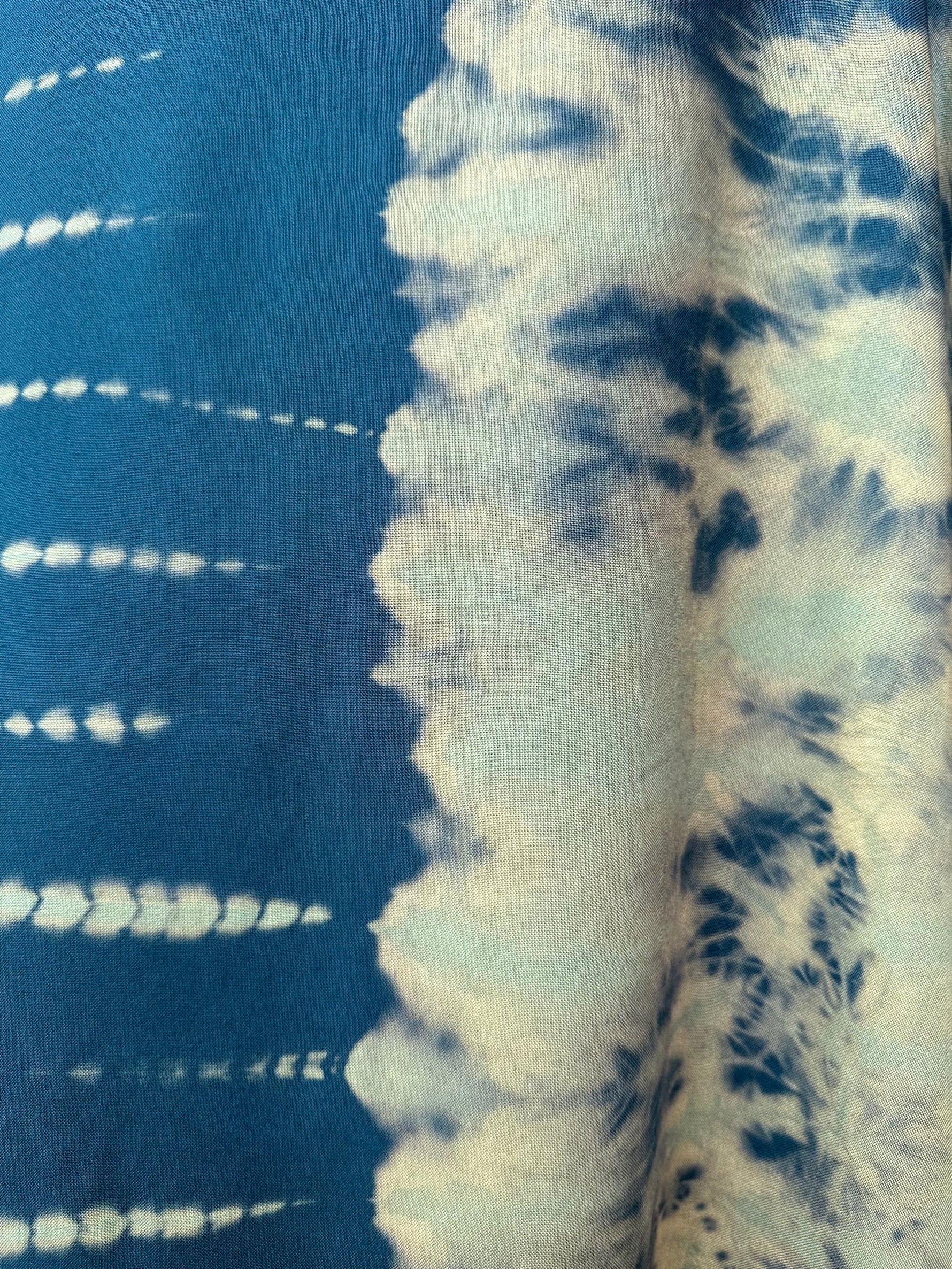 MALA handworks Bella Midi Kaftan in Green Tie Dye with front Button
