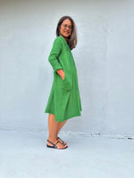 Mala Handworks Bree Double Gauze Cotton Dress in Jade