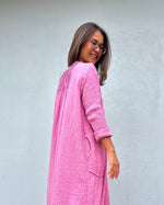 Mala Handworks Bree Double Gauze Cotton Dress in Pink