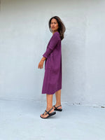 Mala Handworks Bree Double Gauze Cotton Dress in Plum