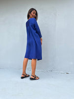 Mala Handworks Bree Double Gauze Cotton Dress in Sapphire