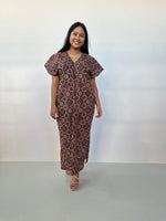Mala Handworks Callie Petite Cotton Kaftan in Eggplant Paisley