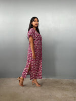 Mala Handworks Callie Petite Cotton Kaftan in Raspberry Paisley