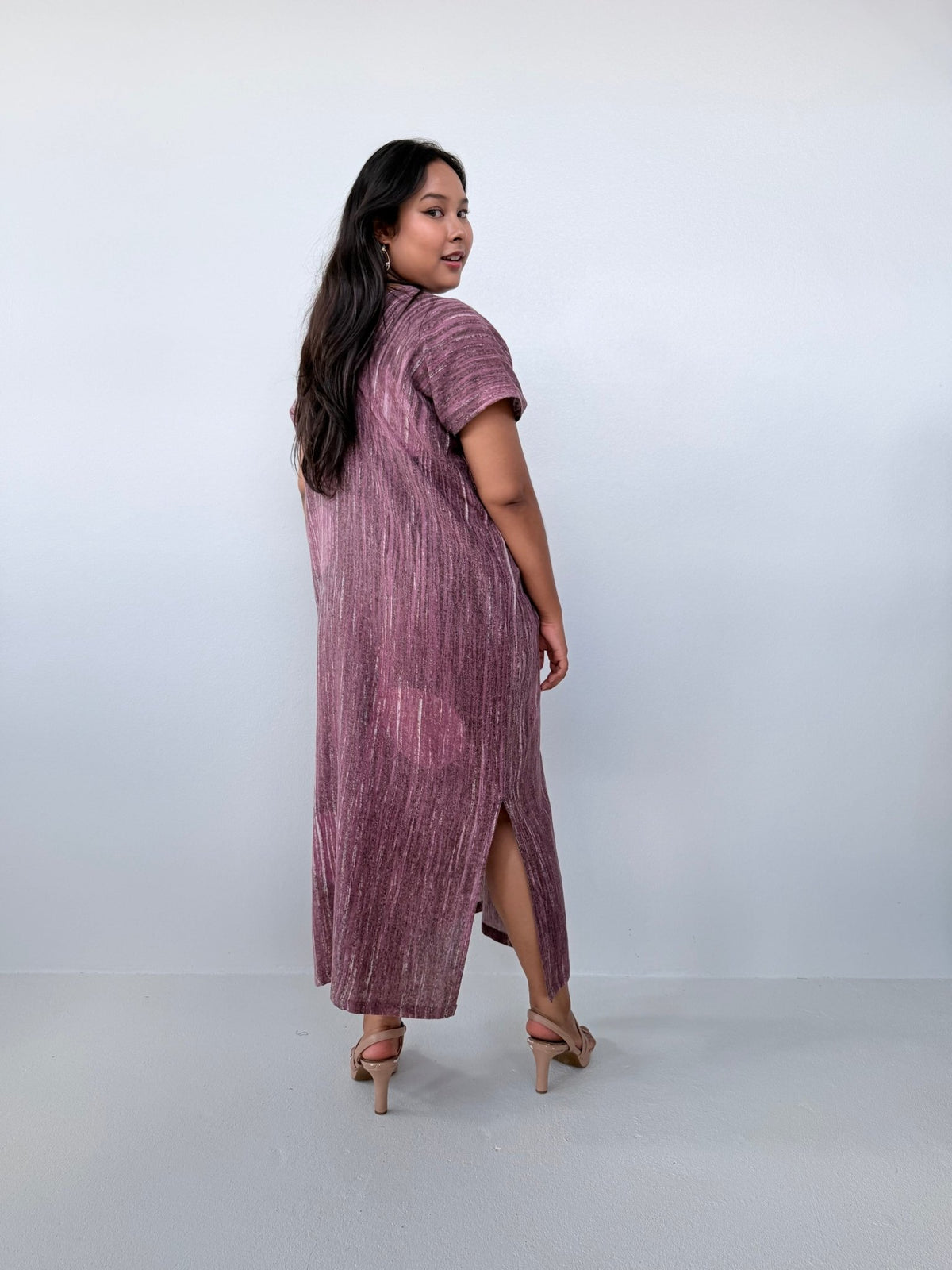 Mala Handworks Callie Petite Hand-Painted Kaftan in Mauve