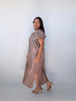 Mala Handworks Callie Petite Hand-Painted Kaftan in Mauve & Sand