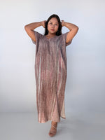 Mala Handworks Callie Petite Hand-Painted Kaftan in Mauve & Sand