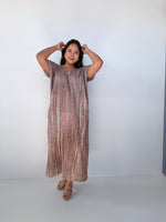 Mala Handworks Callie Petite Hand-Painted Kaftan in Mauve & Sand
