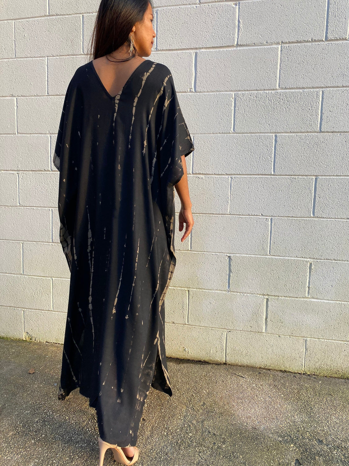 MALA handworks  Camila Kaftan in Black and off White Tie Dye