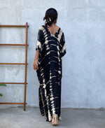 MALA handworks Camila Kaftan in Black and off White Tie Dye