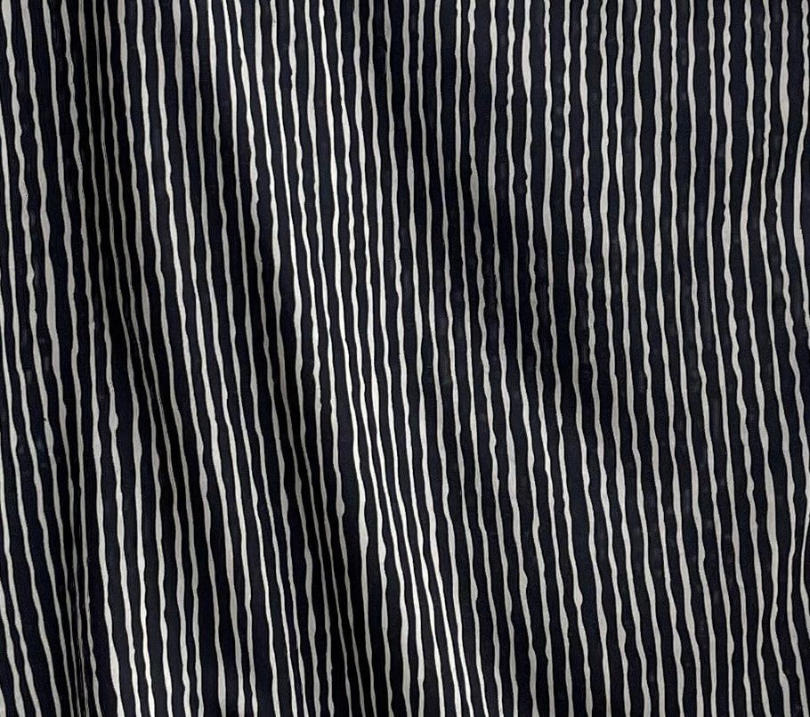 MALA handworks Camila Kaftan in Black and Silkscreen Stripes