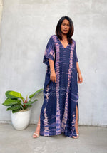 MALA handworks  Camila Kaftan in Blue and Purple Tie Dye