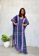 MALA handworks  Camila Kaftan in Blue and Purple Tie Dye