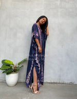 MALA handworks  Camila Kaftan in Blue and Purple Tie Dye