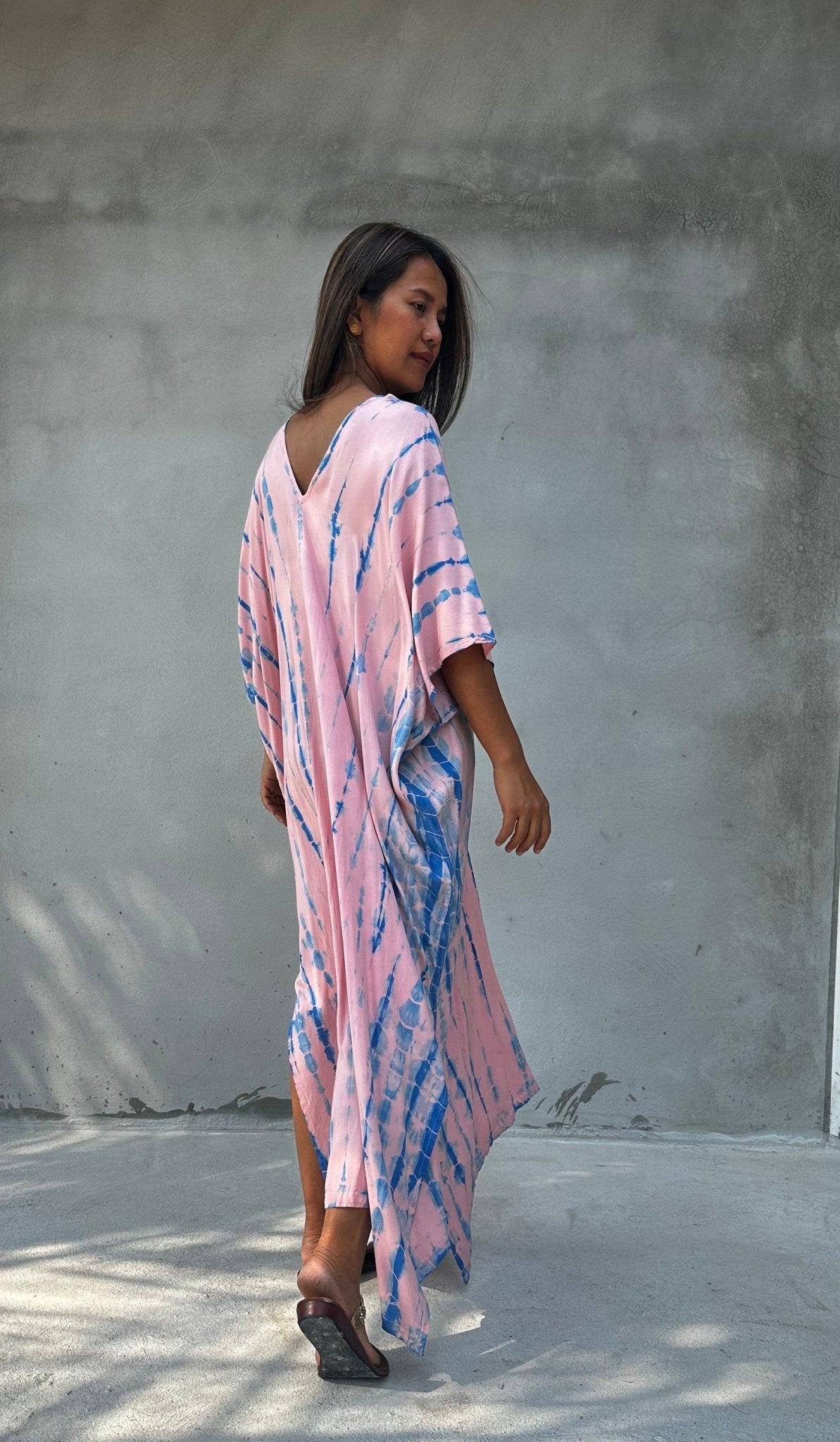 Camila Kaftan in Bubblegum & Blue Tie Dye-CM-54-50-Mala Handworks