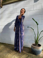 Camila Kaftan in Dark Blue and Purple Tie Dye-CM-3-50-Mala Handworks