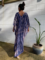 Camila Kaftan in Dark Blue and Purple Tie Dye-CM-3-50-Mala Handworks