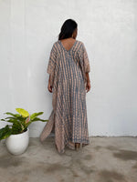 MALA handworks  Camila Kaftan in Gray and Brown Tie Dye