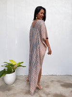 MALA handworks  Camila Kaftan in Gray and Brown Tie Dye