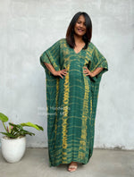 MALA handworks  Camila Kaftan in Green and Yellow Tie Dye