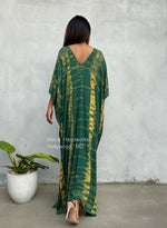MALA handworks  Camila Kaftan in Green and Yellow Tie Dye