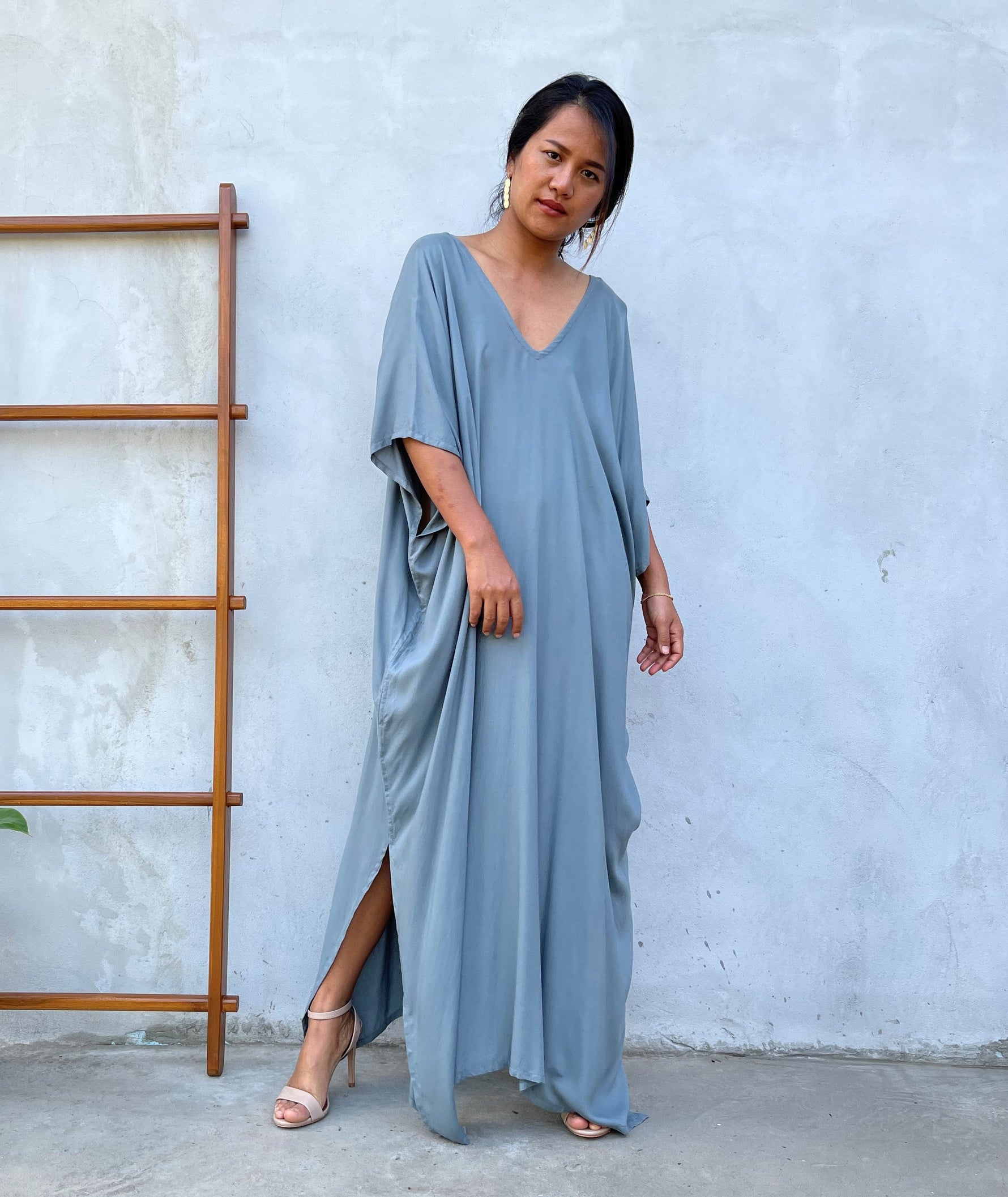 MALA handworks Camila Kaftan in Light Gray