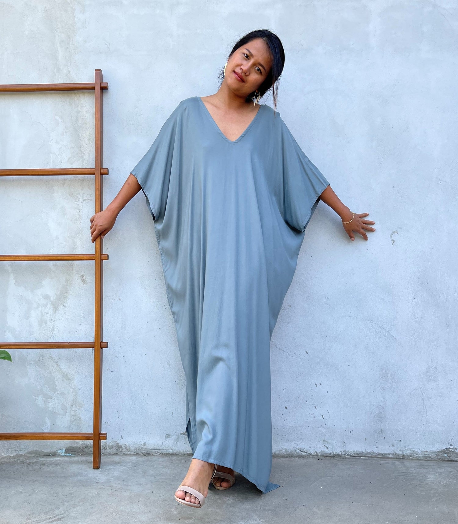 MALA handworks Camila Kaftan in Light Gray