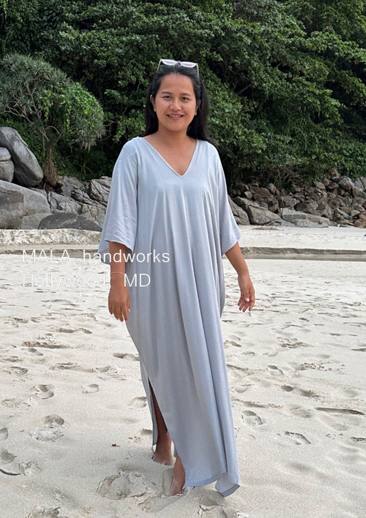 MALA handworks  Camila Kaftan in Light Gray