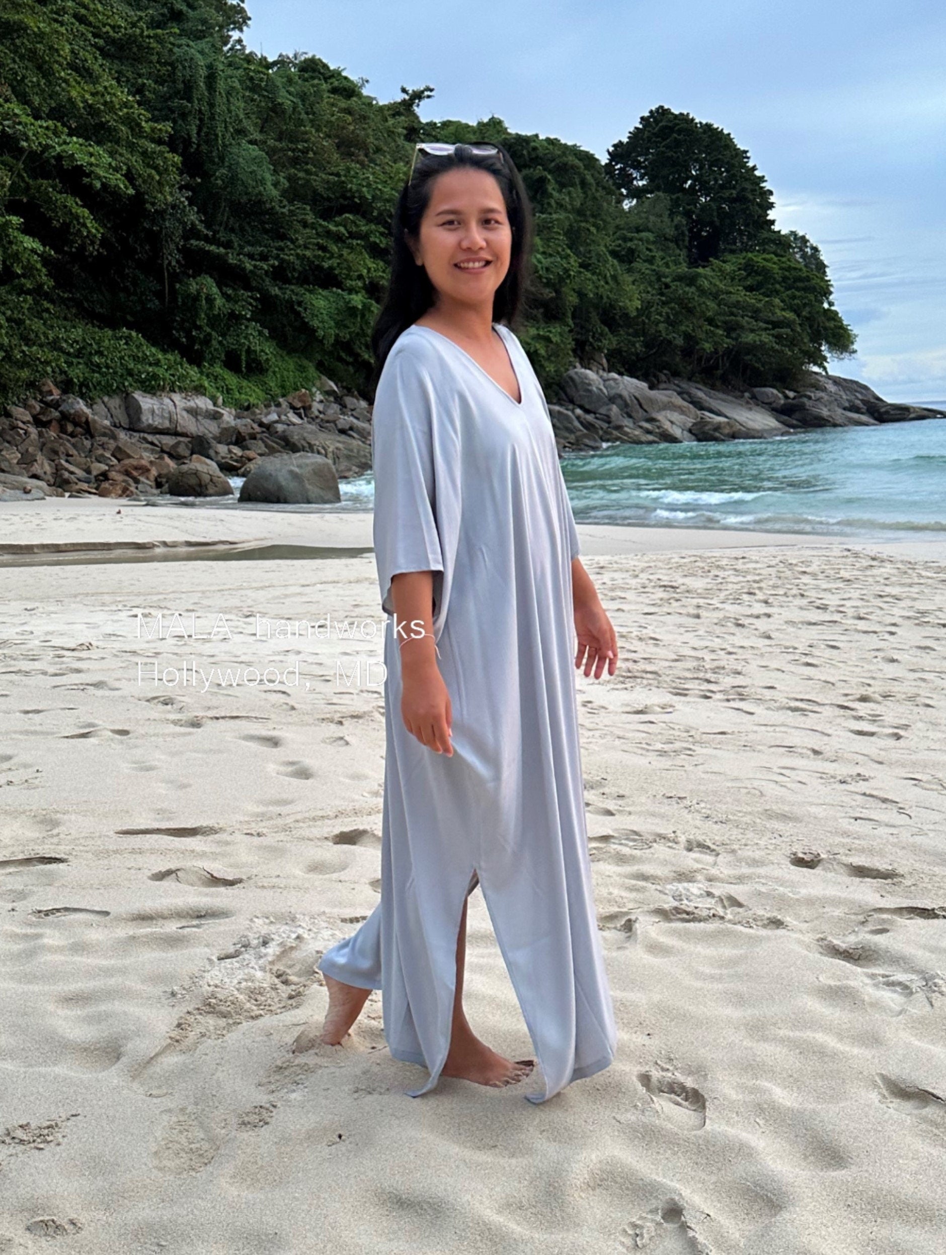 MALA handworks  Camila Kaftan in Light Gray