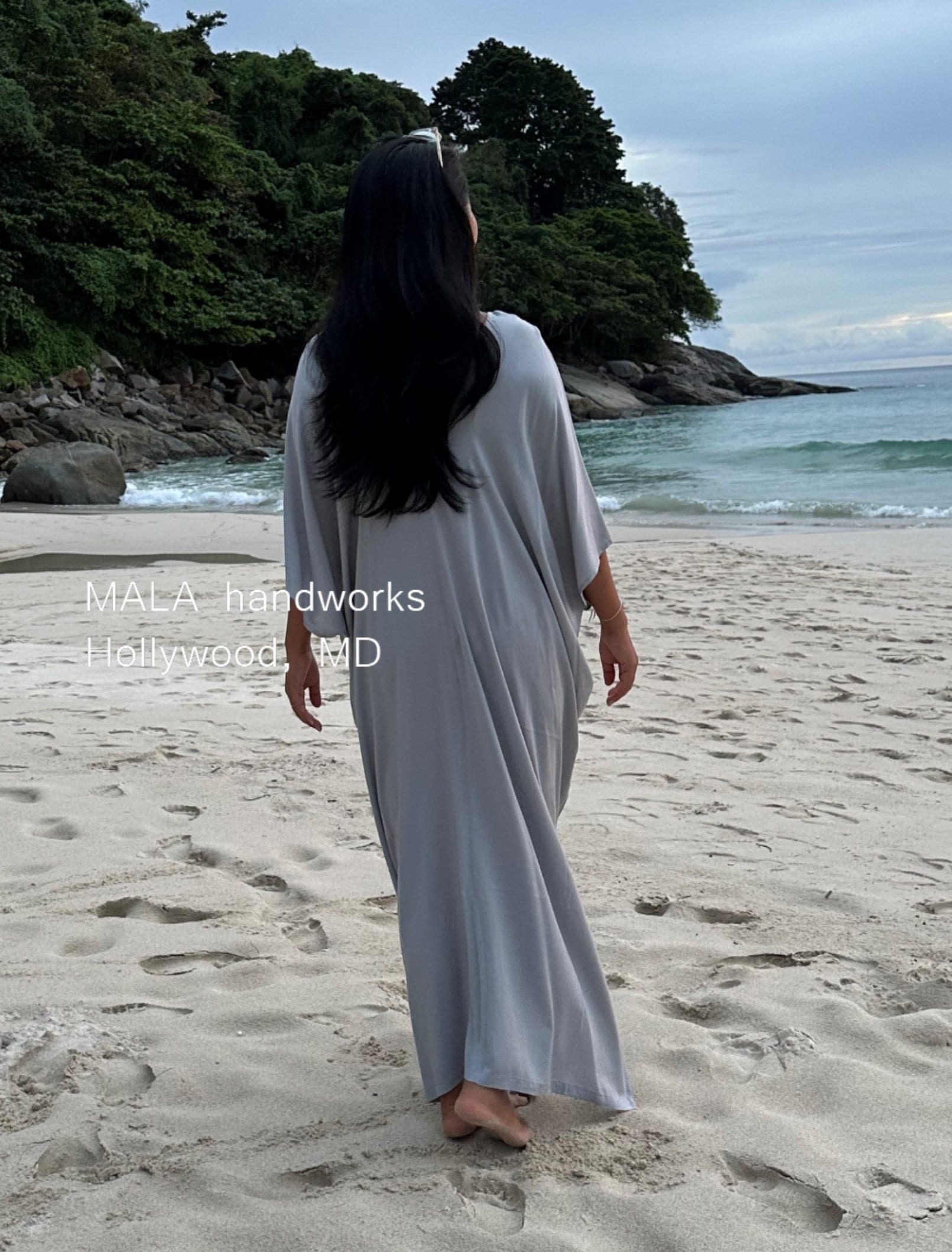 MALA handworks  Camila Kaftan in Light Gray