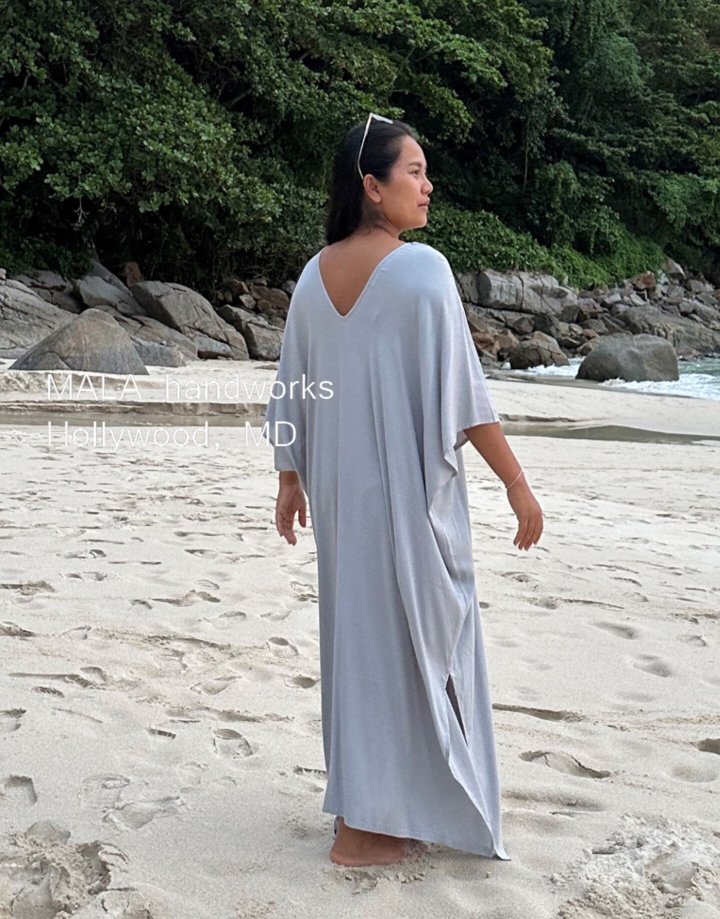 MALA handworks  Camila Kaftan in Light Gray