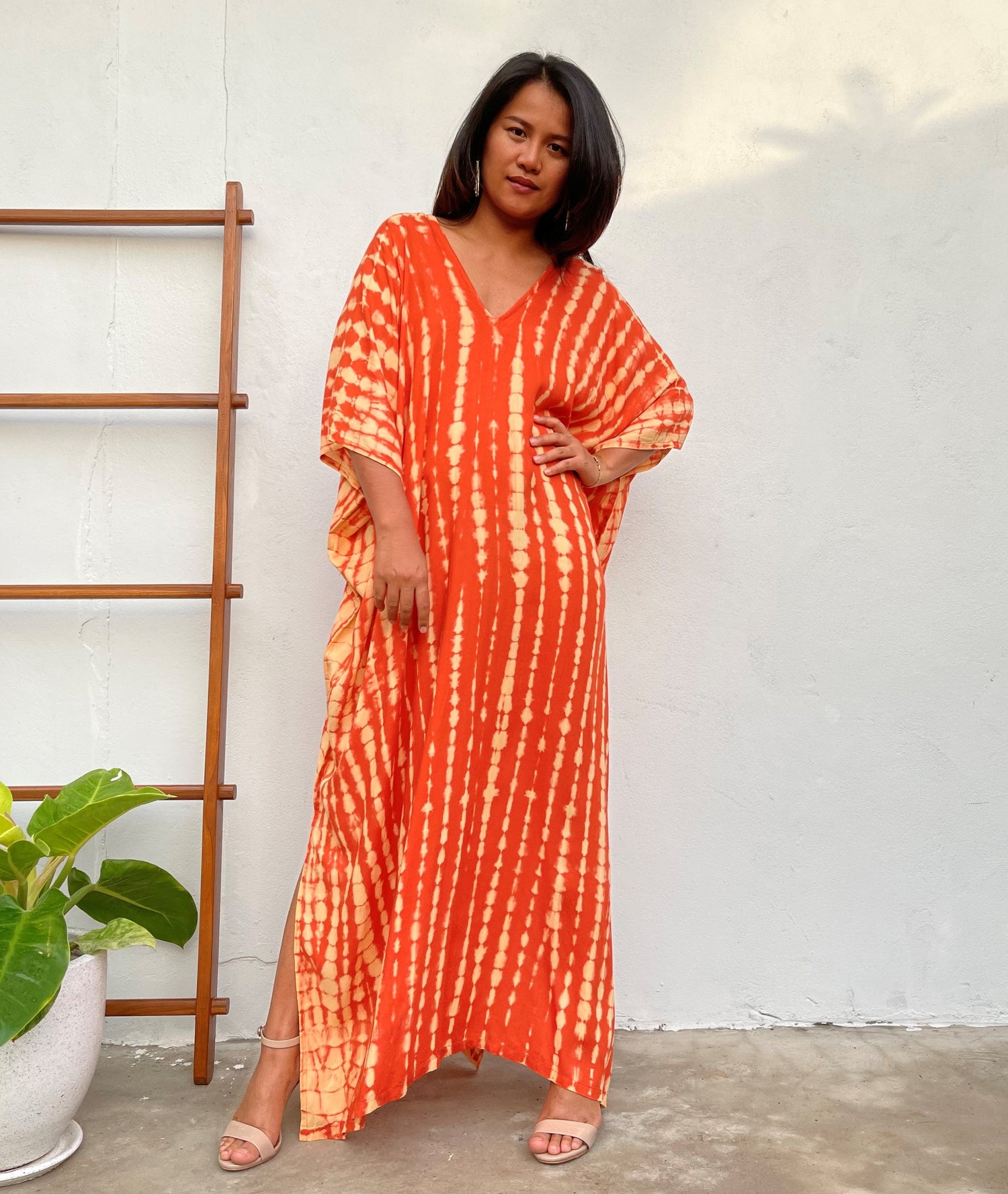MALA handworks Camila Kaftan in Orange and Yellow Tie Dye